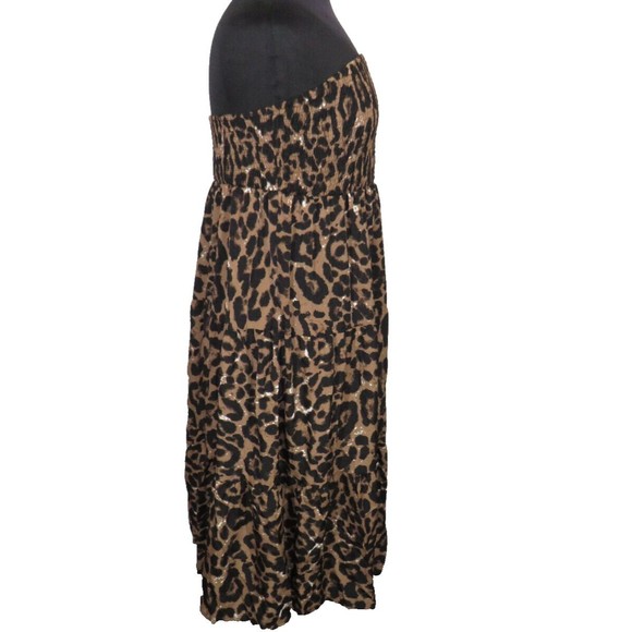 Shein Women's Leopard Smocked Maxi Dress Plus Size 3X - Picture 6 of 9